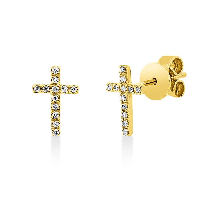 Modern Woman Ohrstecker Gelbgold 18kt 0,07ct