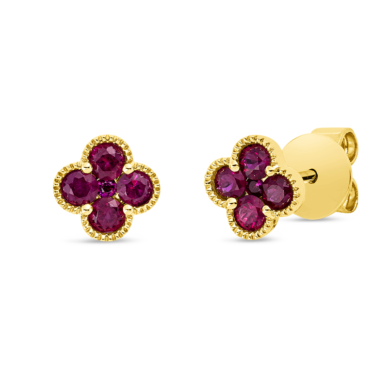 Farbstein Classic Ohrstecker Weißgold 18kt