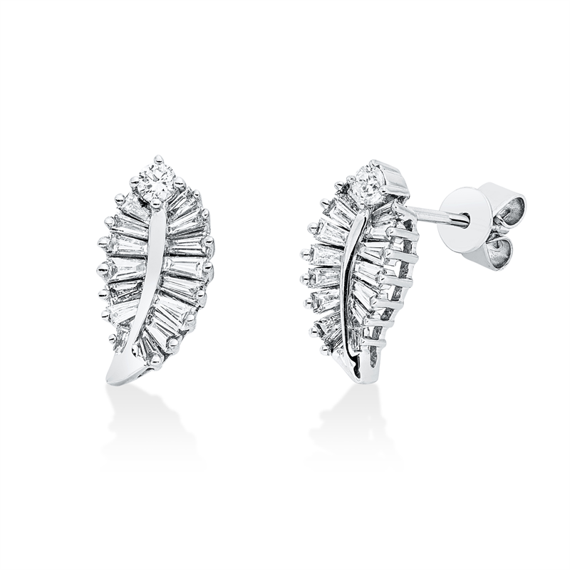 Baguette Ohrstecker Weißgold 18kt 0,54ct