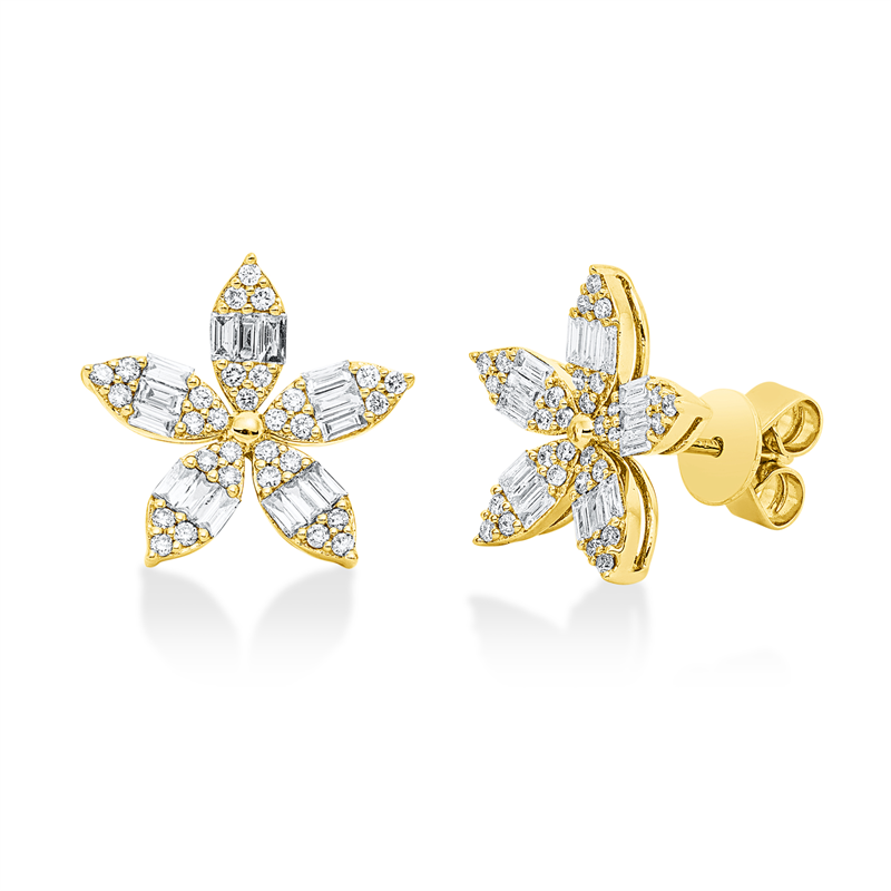 Baguette Ohrstecker Gelbgold 18kt 0,7ct