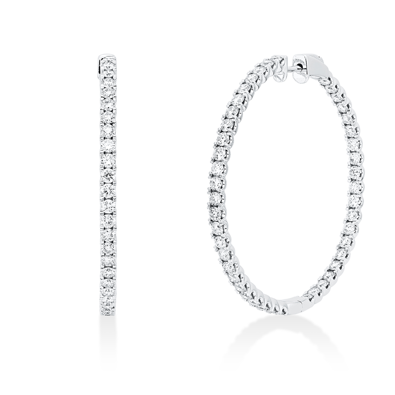 Mehrfachsteinbesatz Creolen Weißgold 18kt 2,89ct