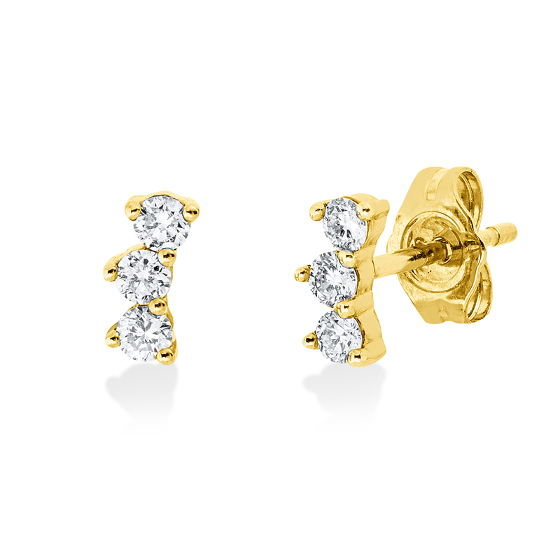 Modern Woman Ohrstecker Gelbgold 14kt 0,24ct