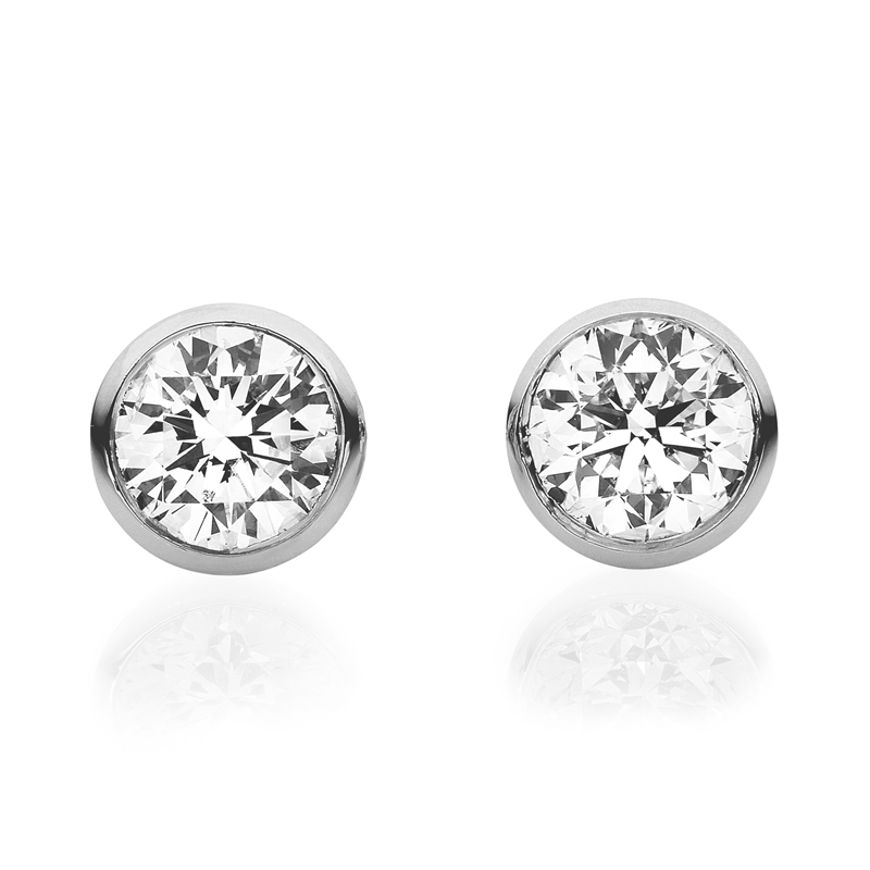 Solitaire Ohrstecker Weißgold 14kt 0,5ct