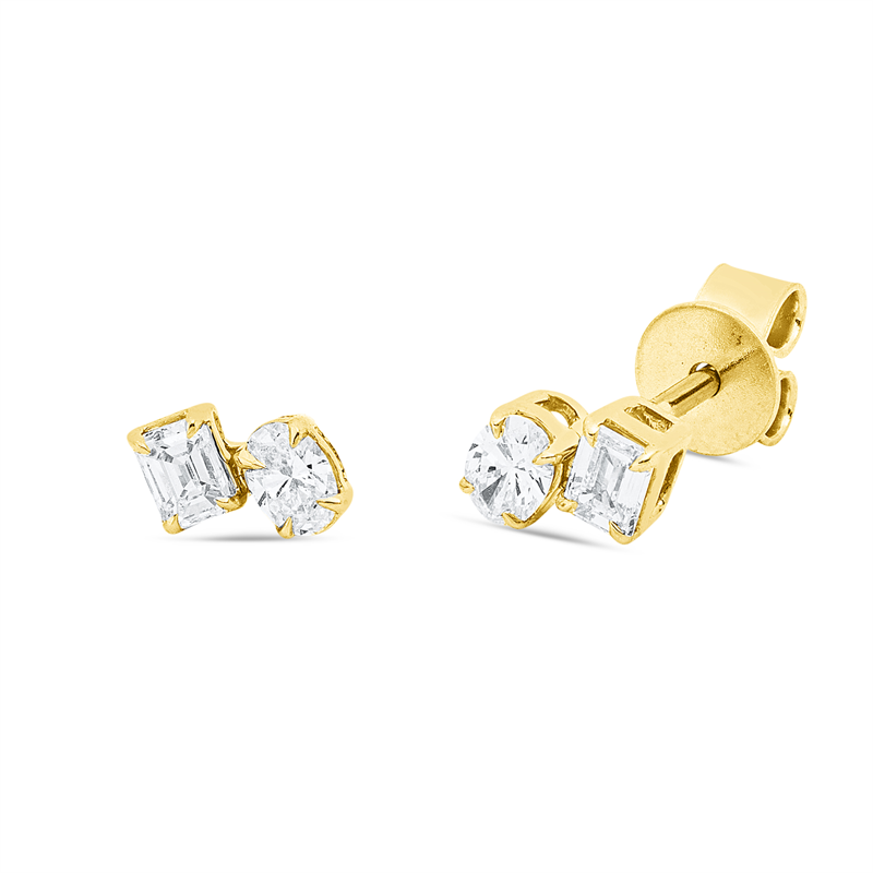 Modern Woman Ohrstecker Gelbgold 18kt 0,42ct