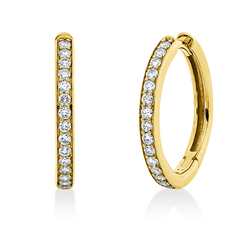Mehrfachsteinbesatz Creolen Gelbgold 18kt 0,46ct