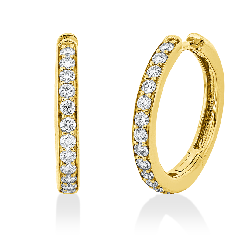 Mehrfachsteinbesatz Creolen Weißgold 18kt 0,72ct