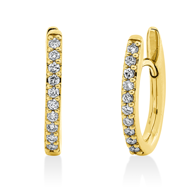 Mehrfachsteinbesatz Creolen Gelbgold 18kt 0,25ct
