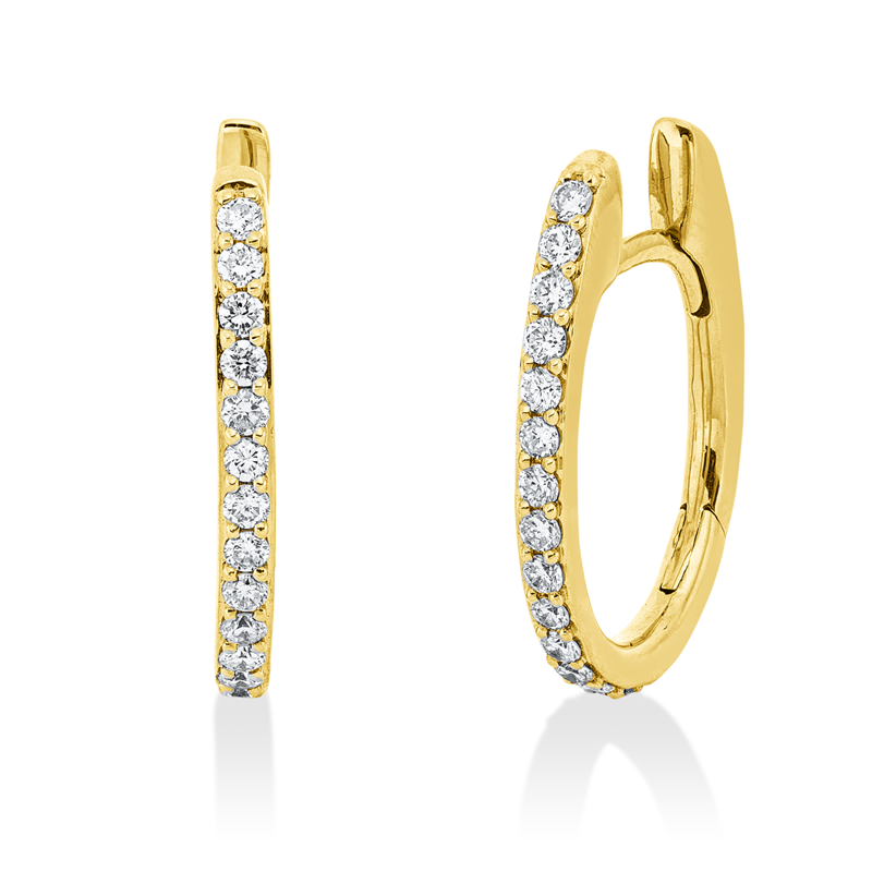 Mehrfachsteinbesatz Creolen Gelbgold 18kt 0,5ct