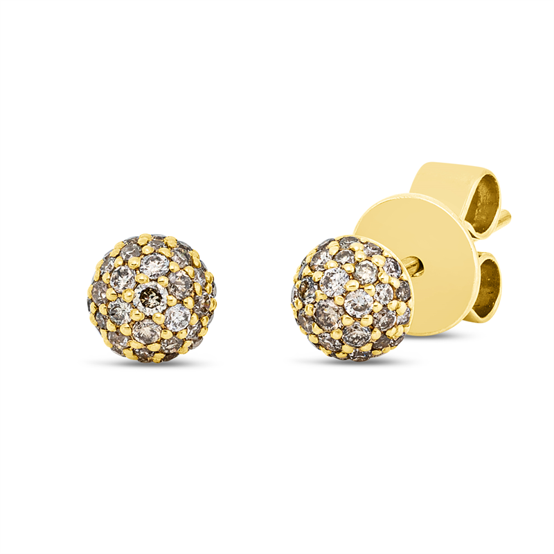 Pavé Ohrstecker Gelbgold 18kt 0,35ct