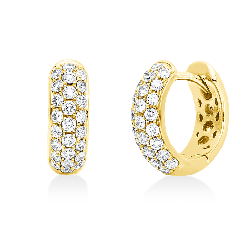 Mehrfachsteinbesatz Creolen Rotgold 18kt 0,45ct