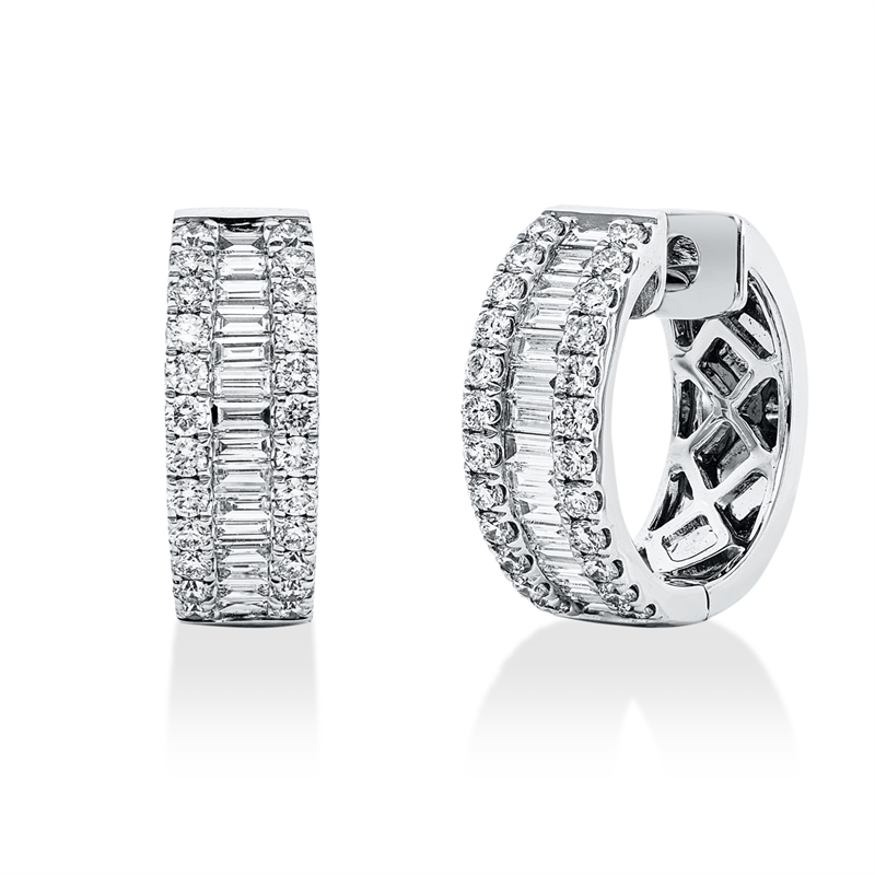 Baguette Creolen Weißgold 18kt 1,01ct