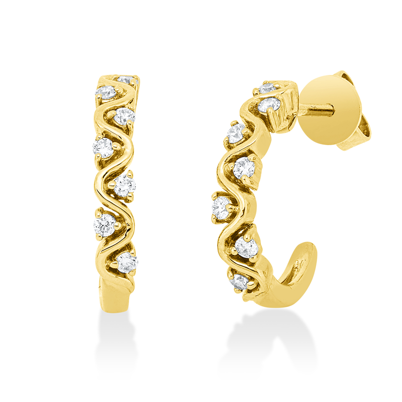 Modern Woman Ohrstecker Gelbgold 14kt 0,22ct