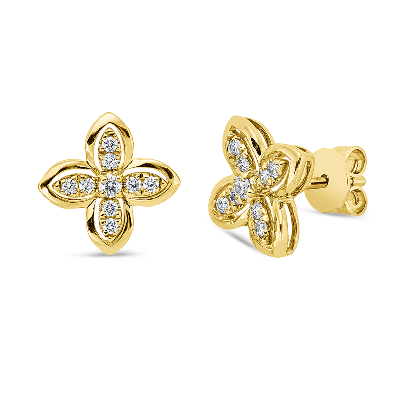 Modern Woman Ohrstecker Gelbgold 14kt 0,2ct