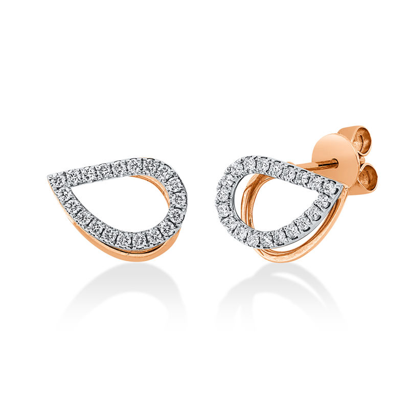 Symbol Ohrstecker Rotgold / Weißgold 18kt 0,44ct