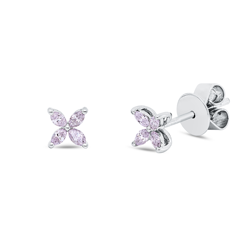 Farbiger Diamant Ohrstecker Weißgold 18kt 0,24ct