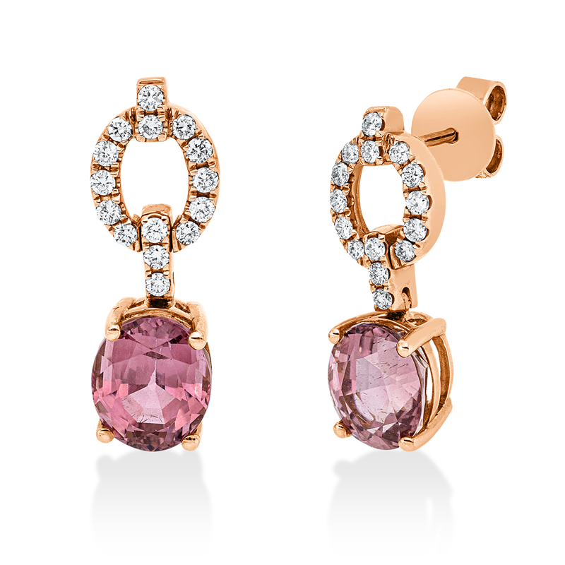 Farbstein Fashion Ohrschmuck Rotgold 18kt 0,27ct