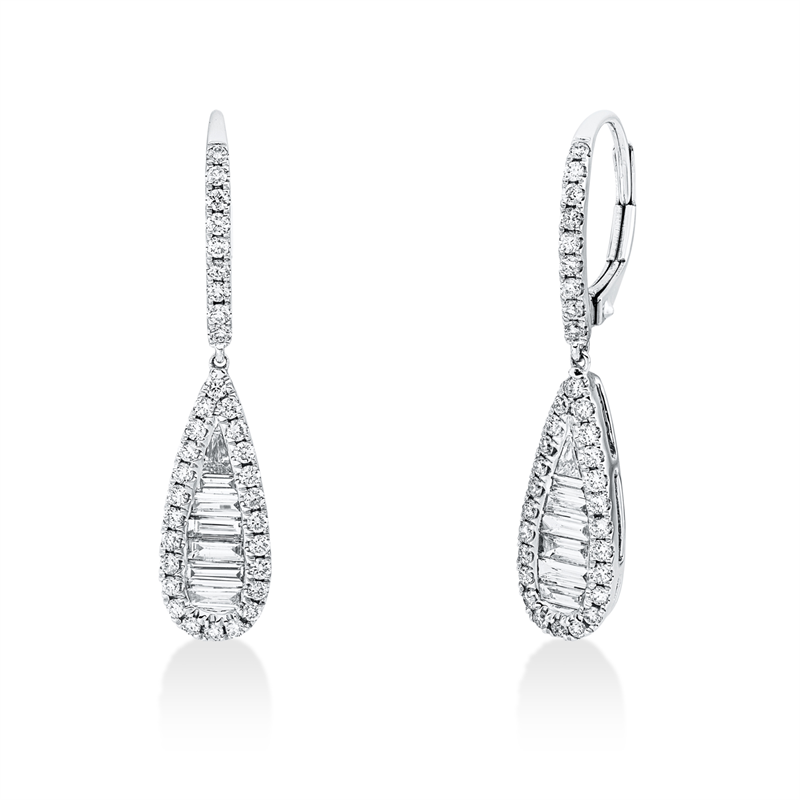 Baguette Illusion Ohrschmuck Weißgold 18kt 1,14ct