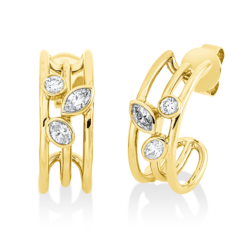 Modern Woman Ohrstecker Gelbgold 18kt 0,45ct