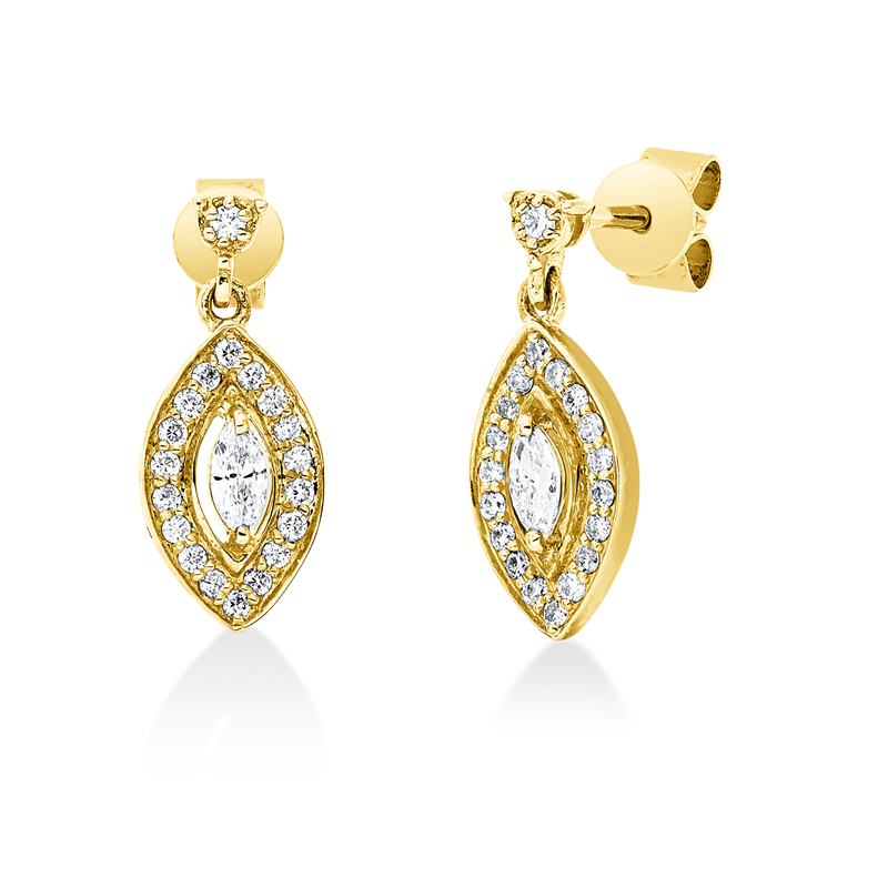 Illusion Classic Ohrstecker Gelbgold 18kt 0,35ct