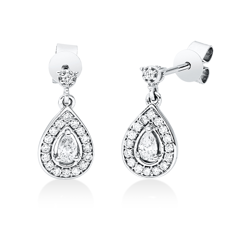 Illusion Classic Ohrstecker Weißgold 18kt 0,32ct