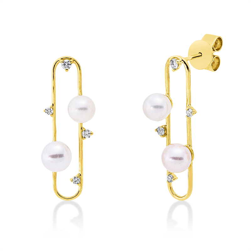 Perle Ohrschmuck Gelbgold 18kt 0,15ct