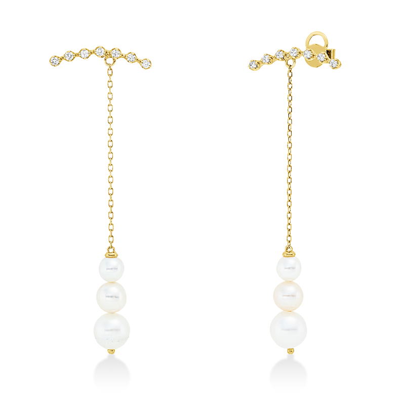 Perle Ohrschmuck Gelbgold 18kt 0,15ct