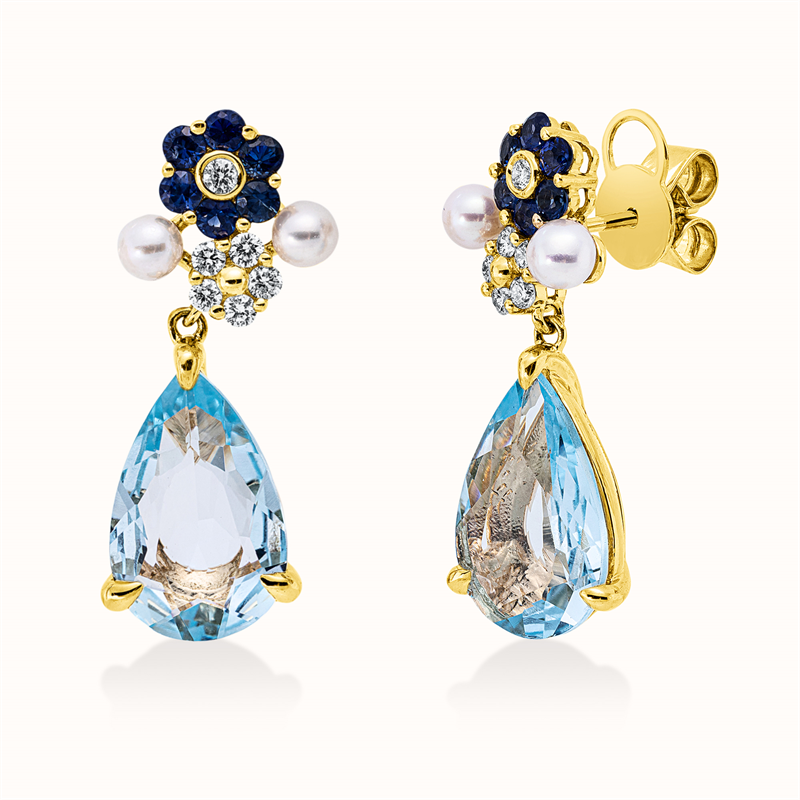 Farbstein Fashion Ohrschmuck Gelbgold 18kt 0,22ct