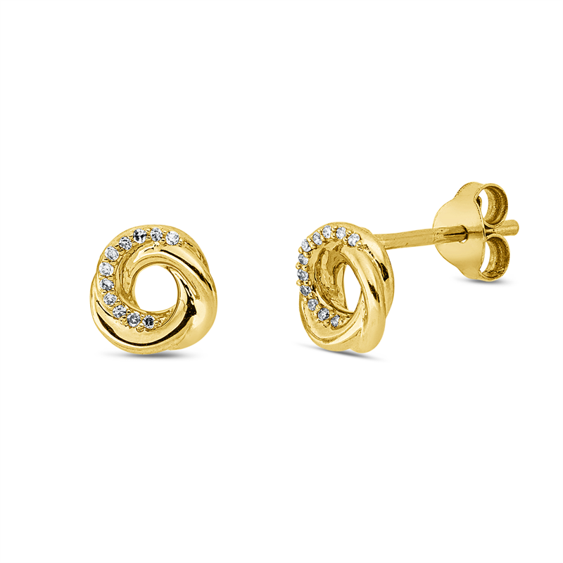 Modern Woman Ohrstecker Gelbgold 18kt 0,04ct