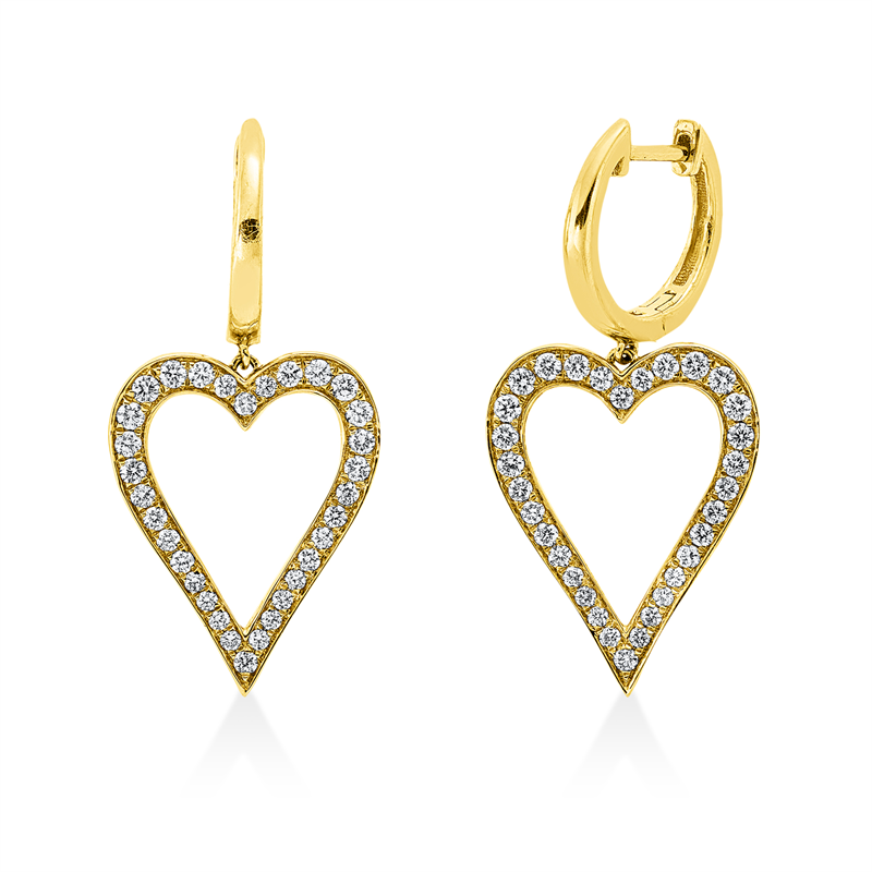 Herz Ohrschmuck Gelbgold 18kt 0,67ct
