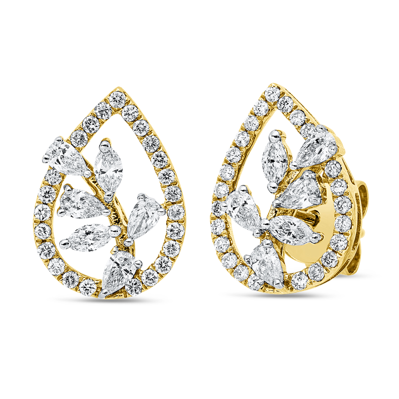 Modern Woman Ohrstecker Gelbgold / Weißgold 18kt 0,68ct