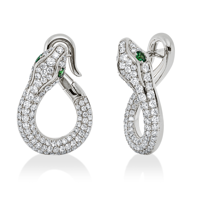 Tier Ohrschmuck Weißgold 18kt 1,1ct