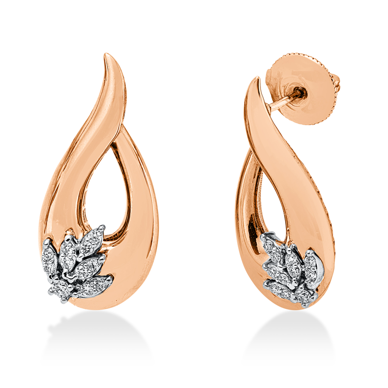Modern Woman Ohrstecker Rotgold / Weißgold 18kt 0,2ct