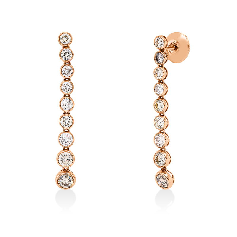 Farbiger Diamant Ohrschmuck Rotgold / Weißgold 18kt 2,11ct