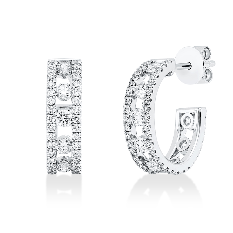 Modern Woman Creolen Weißgold 18kt 1,27ct