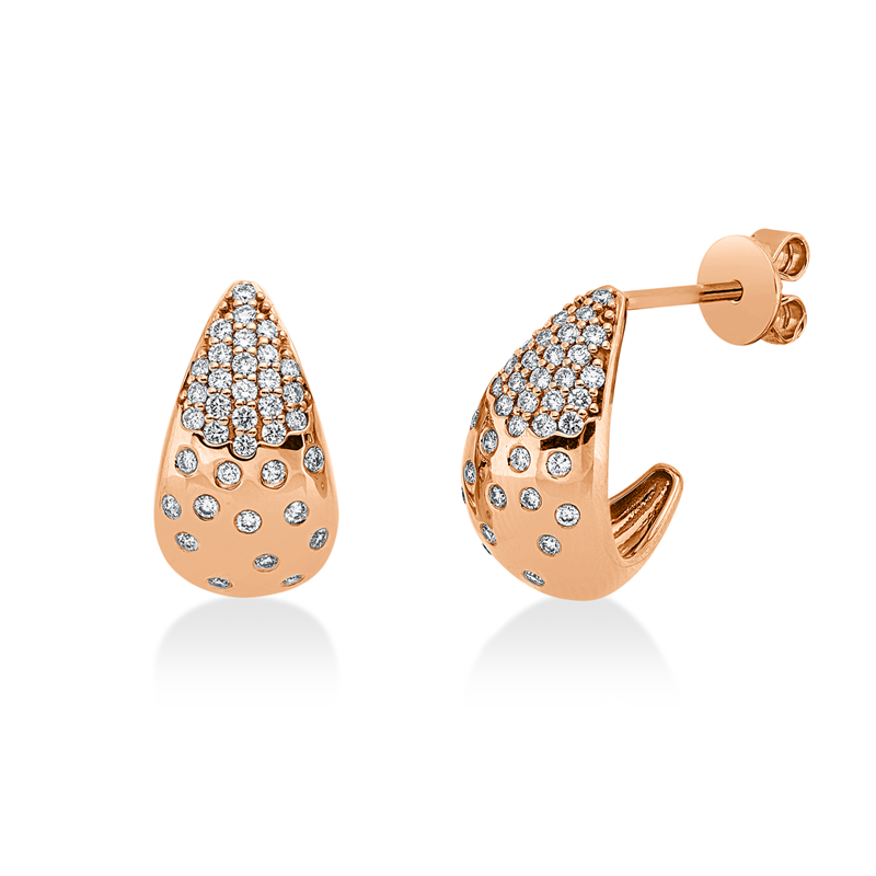 Pavé Ohrstecker Rotgold 18kt 0,36ct