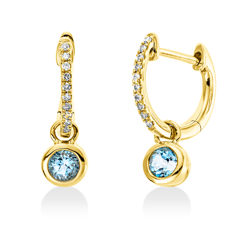 Farbstein Fashion Creolen Gelbgold 18kt 0,06ct