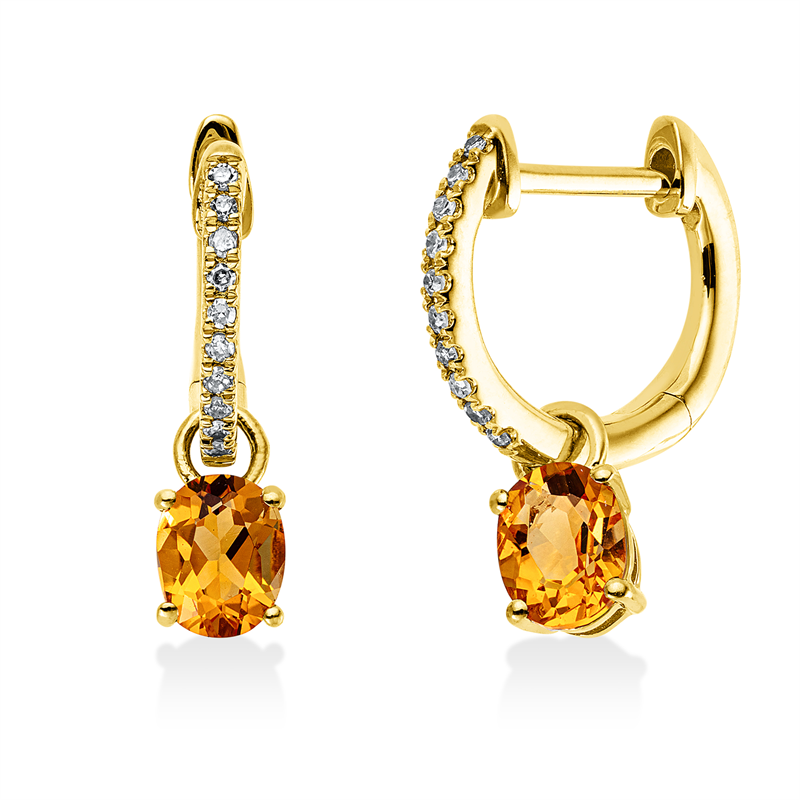 Farbstein Fashion Ohrschmuck Gelbgold 18kt 0,06ct
