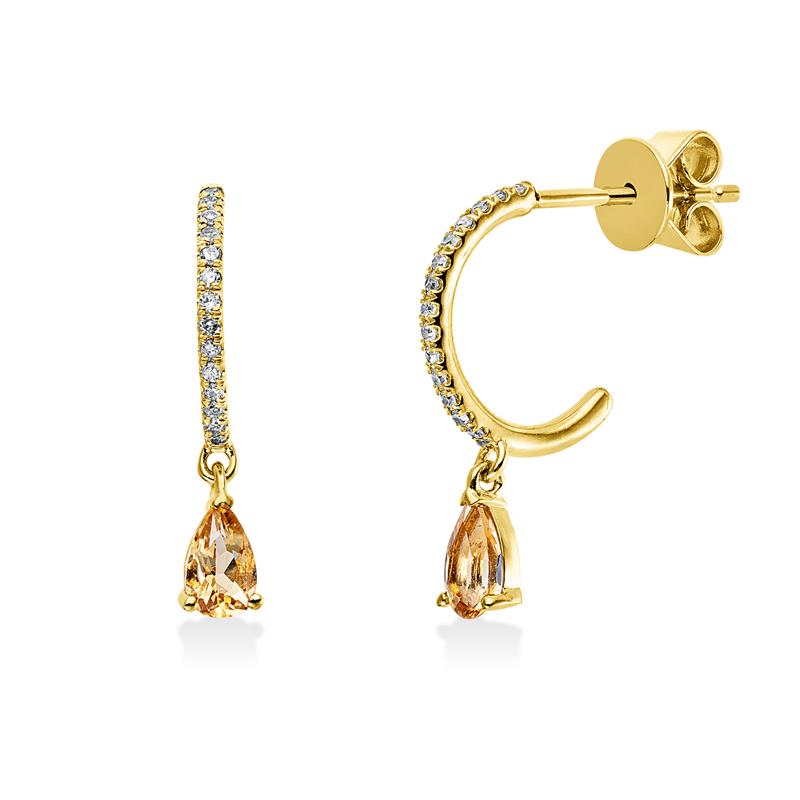 Farbstein Fashion Ohrschmuck Gelbgold 18kt 0,09ct