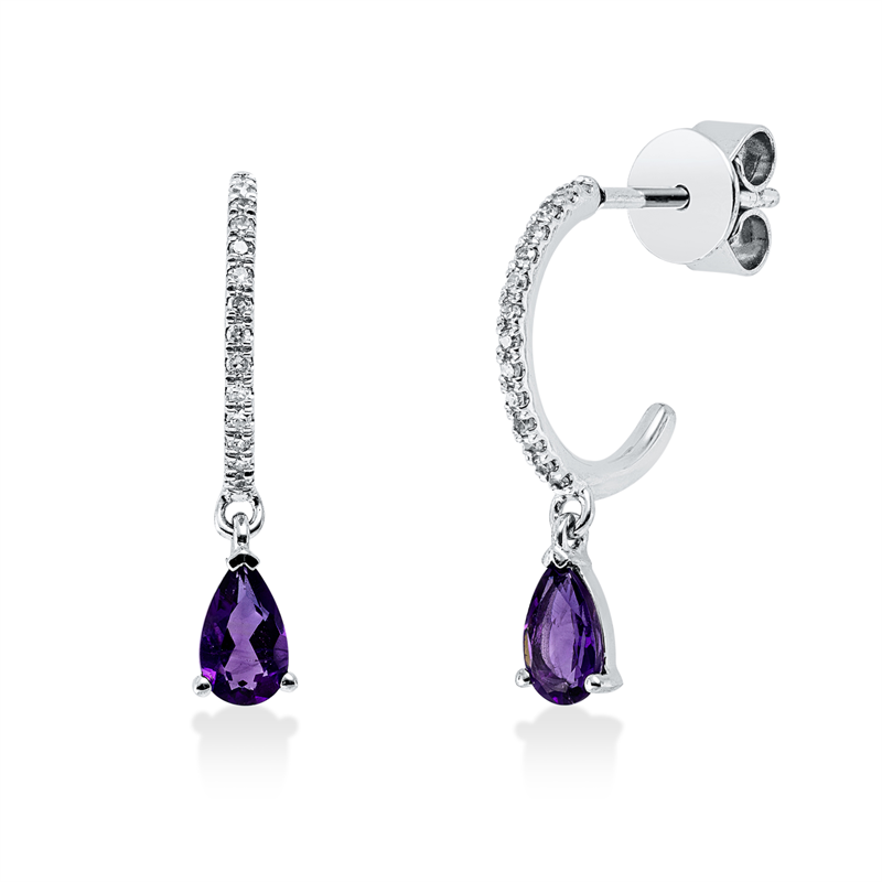 Farbstein Fashion Ohrschmuck Weißgold 18kt 0,08ct