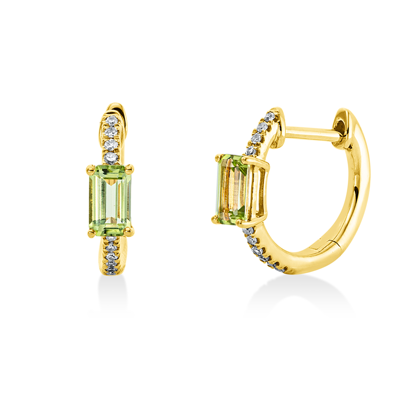Farbstein Fashion Creolen Gelbgold 18kt 0,06ct