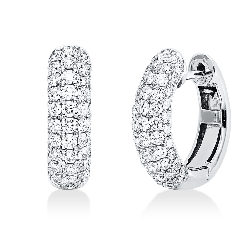 Pavé Creolen Weißgold 18kt 1,41ct