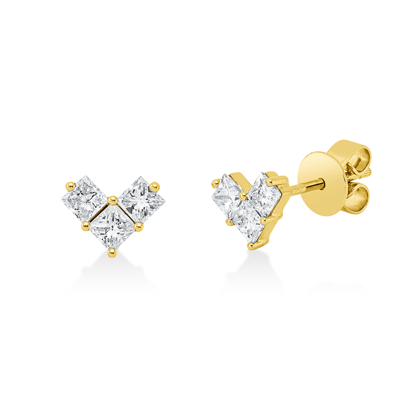 Illusion Classic Ohrstecker Gelbgold 18kt 0,64ct