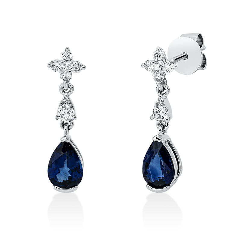 Farbstein Classic Ohrschmuck Weißgold 18kt 0,23ct