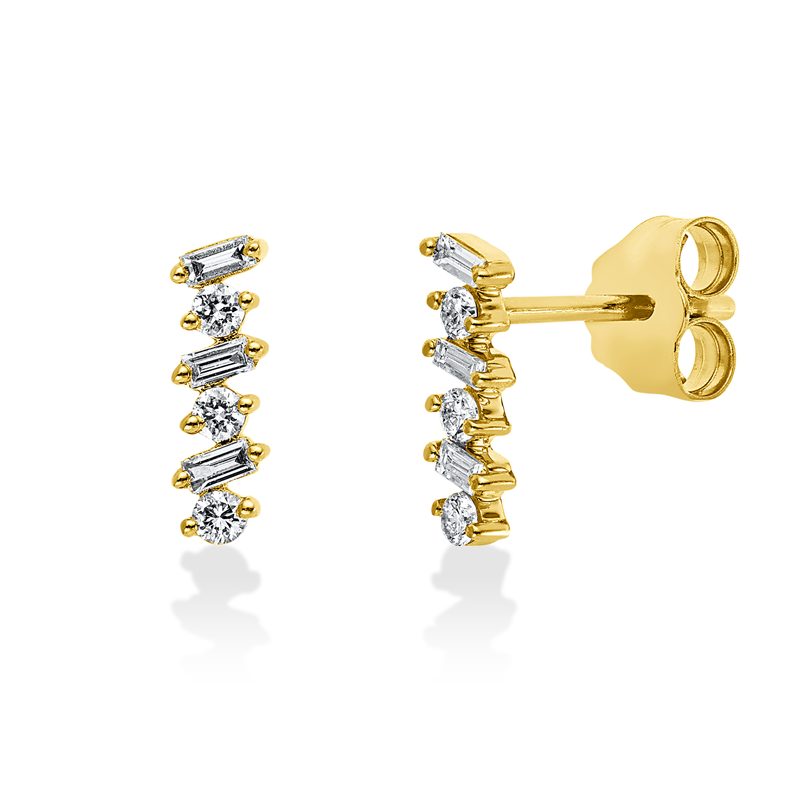 Baguette Ohrschmuck Weißgold 18kt 0,19ct