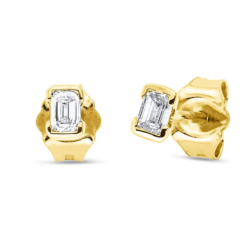 Baguette Ohrstecker Weißgold 18kt 0,22ct