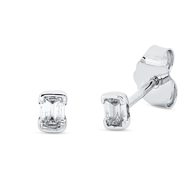 Baguette Ohrstecker Weißgold 18kt 0,22ct