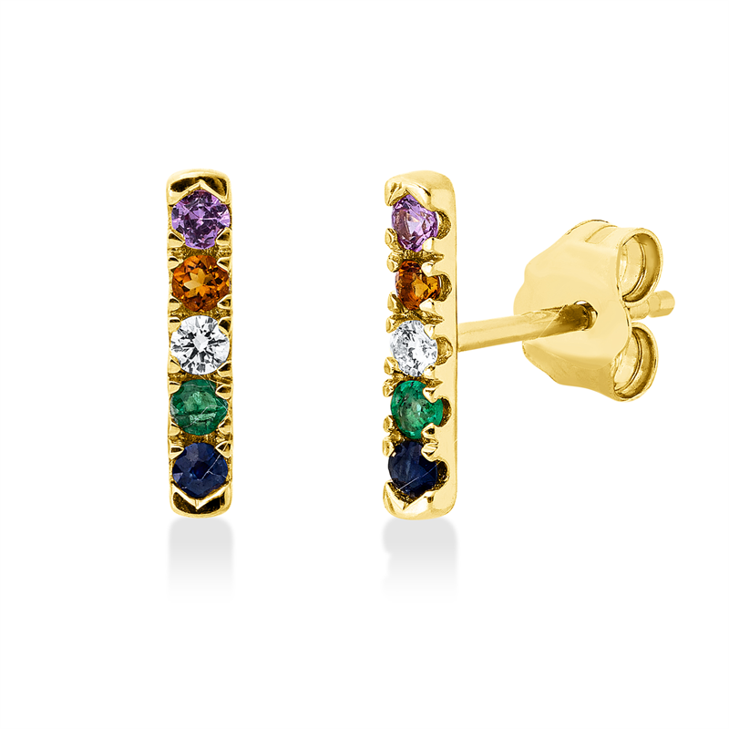 Farbstein Classic Ohrstecker Rotgold 18kt 0,05ct