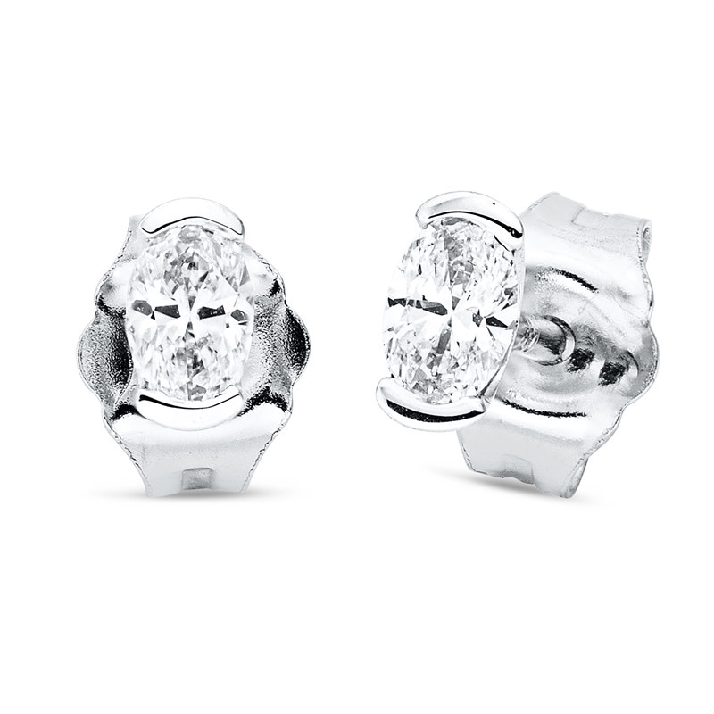 Solitaire Ohrstecker Weißgold 18kt 0,21ct