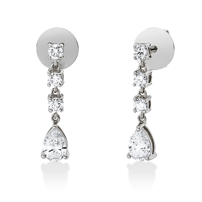 Solitaire mit Besatz Ohrschmuck Gelbgold 18kt 0,93ct