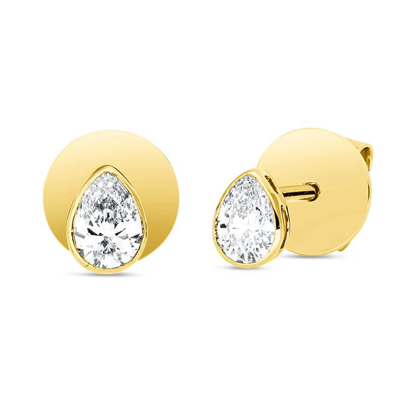 Solitaire Ohrstecker Gelbgold 18kt Ref-2X403